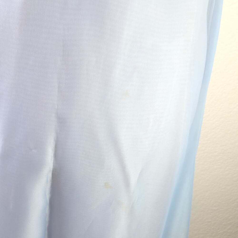 Vintage Blue Chiffon Maxi Dress Ruffle Prairie Formal Romantic Cottagecore AS IS - Picture 4 of 9